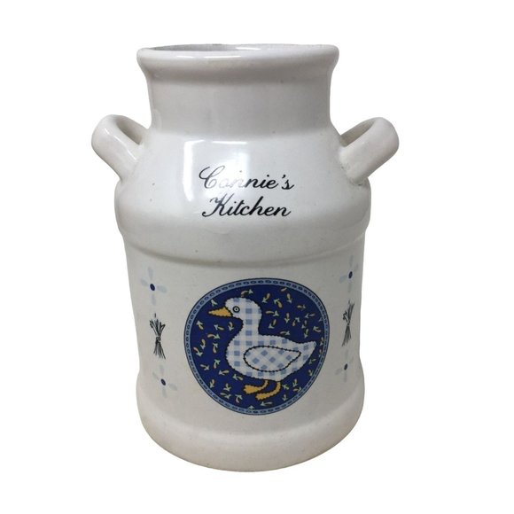 Vintage Ceramic Country Style Kitchen Utensil Holder says "Connie's Kitchen" - Picture 1 of 13